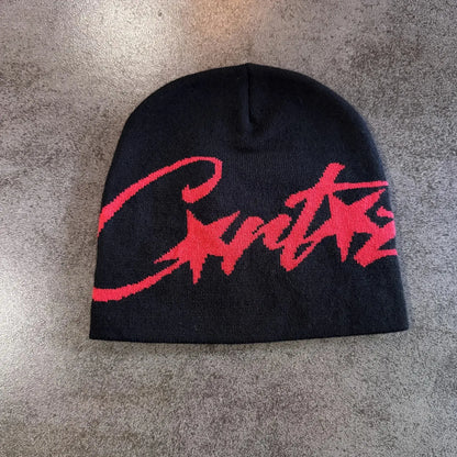 New Niche Knitted Hat Women's Autumn and Winter Warm Pullover Cold Hat Street Photograph Concave Shape Wool Hat Trendy corto